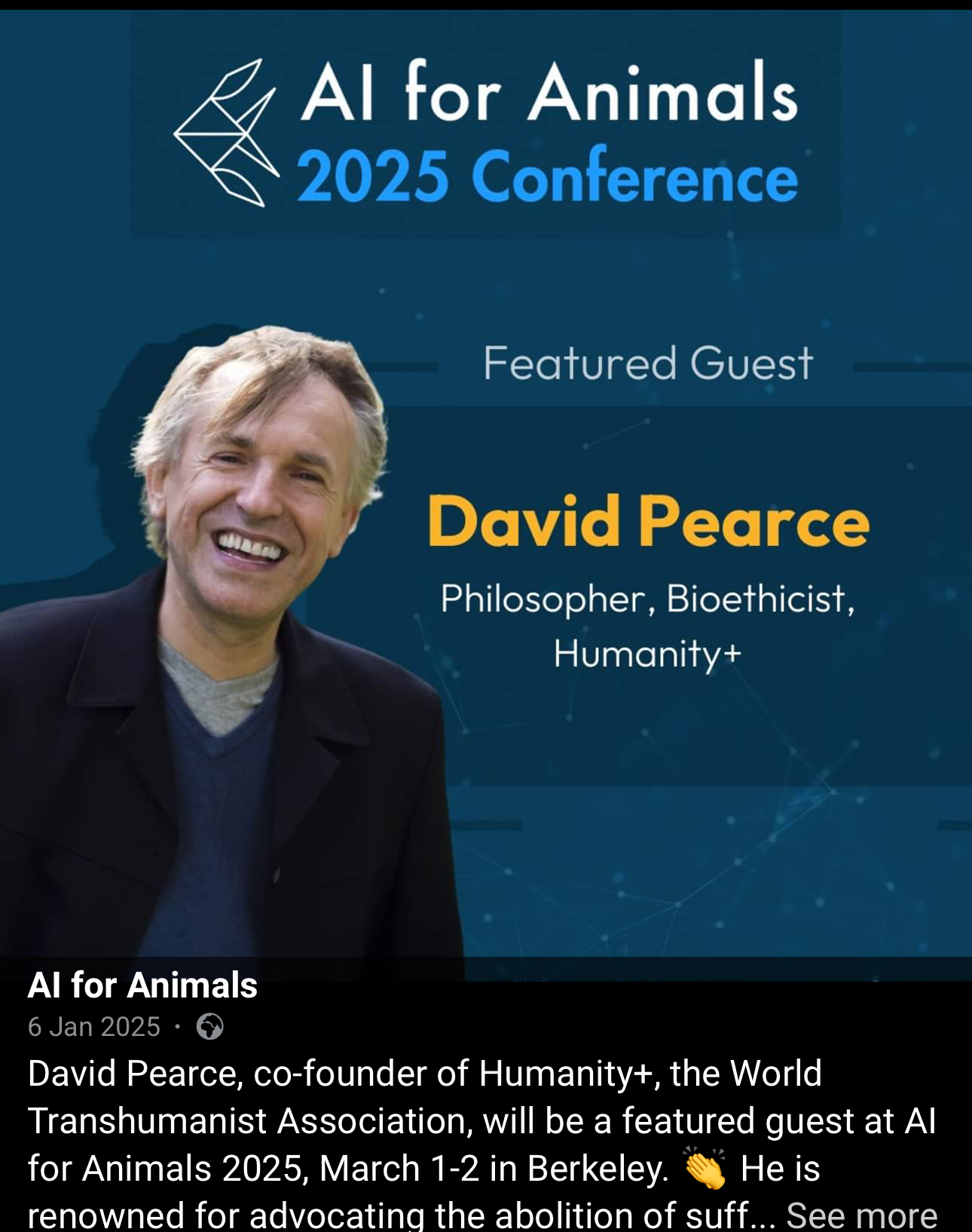 David Pearce AI for Animals Berkeley 2025